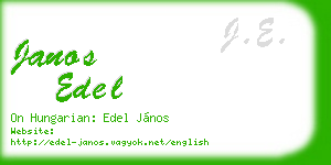 janos edel business card
